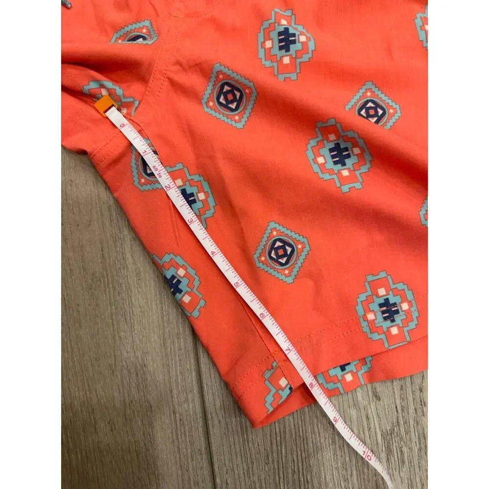NWT Tillys Mens Small BLUE CROWN Drifter Swim Trunk Shorts Orange Summer Beach